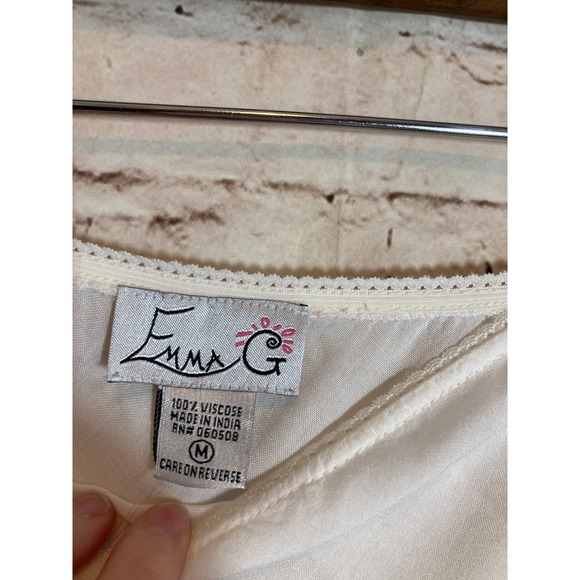 Emma G Broomstick Skirt Womens Medium White Tiered Country Cottage Romantic - Picture 11 of 11